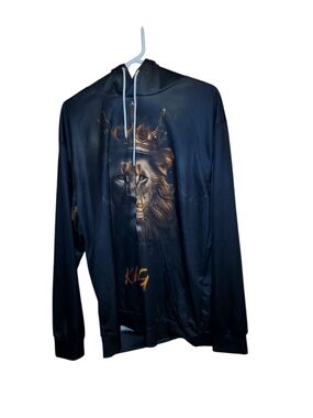 Mens Black Lion King Graphic Hoodie Size Xl
